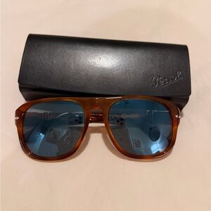 Persol Amber Sunglasses with Teal Lenses